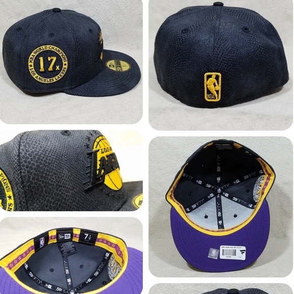 BLACK MAMBA LOS ANGELES LAKERSNEW ERA CAP OFFICIAL NBA 59FIFTY SZ 7 BNWT - Picture 2 of 3